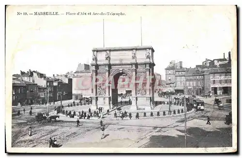 Cartes postales Marseille Place d'Aix et Arc de Triomphe