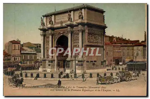 Cartes postales Marseille La Place d'Aix et l'Arc de Triomphe