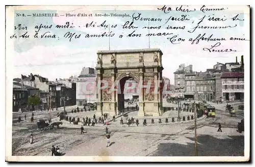 Cartes postales Marseille Place d'Aix et Arc de Triomphe