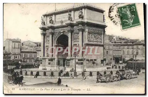 Cartes postales Marseille La Place d'Aix et l'Arc de Triomphe