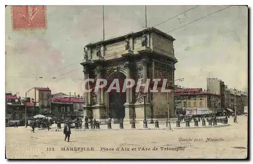 Ansichtskarte AK Marseille Place d'Aix et l'Arc de Triomphe