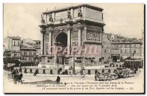 Ansichtskarte AK Marseille La Place d'Aix et l'Arc de Triomphe