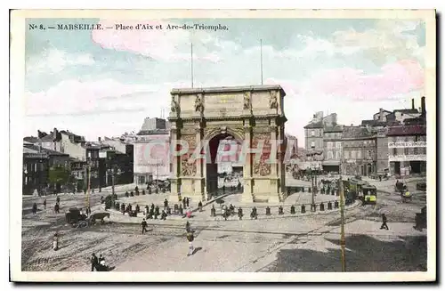 Ansichtskarte AK Marseille Place d'Aix et Arc de Triomphe