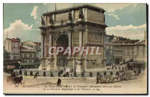 Ansichtskarte AK Marseille La Place d'Aix et Arc de Triomphe