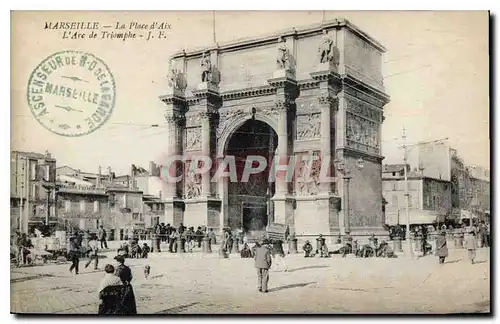 Cartes postales Marseille La Place d'Aix L'Arc de Triumphe