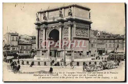 Ansichtskarte AK Marseille La Place d'Aix et l'Arc de Triomphe