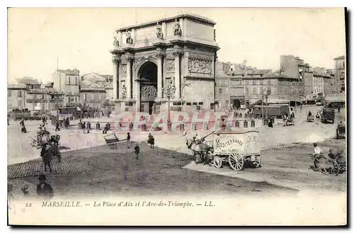 Cartes postales Marseille La Place d'Aix et l'Arc de Triomphe