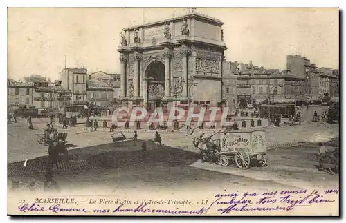 Cartes postales Marseille La Place d'Aix et l'Arc de Triomphe