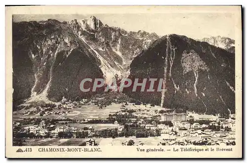 Cartes postales Chamonix Mont Blanc Vue generale La Teleferique et le Brevent