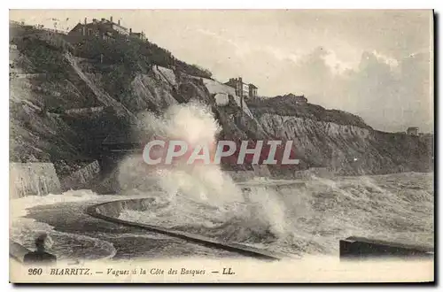 Cartes postales Biarritz Vagues a la Cote des Basques