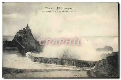 Cartes postales Biarritz Pittoresque Biarritz Raz de Maree