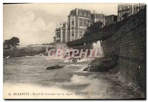 Cartes postales Biarritz Effets de brisants sur la digne