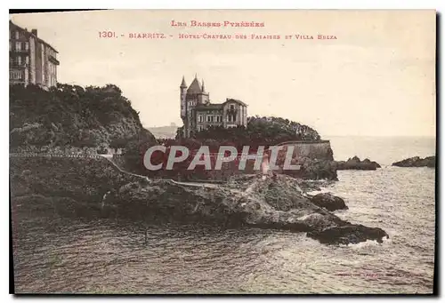 Cartes postales Les Basses Pyrenees Biarritz Hotel Chateau des Palaires et Villa Belza