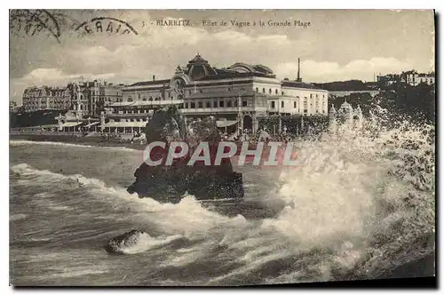 Cartes postales Biarritz Effet de Vague a la Grande Plage