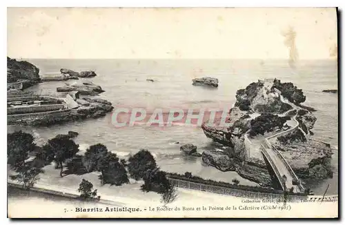 Cartes postales Biarritz Artistique Le Rocher du Basta et la Point de la Cafetiere