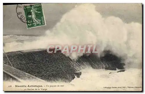 Ansichtskarte AK Biarritz Artistique Un paquet de mer au Rocher de la Vierge