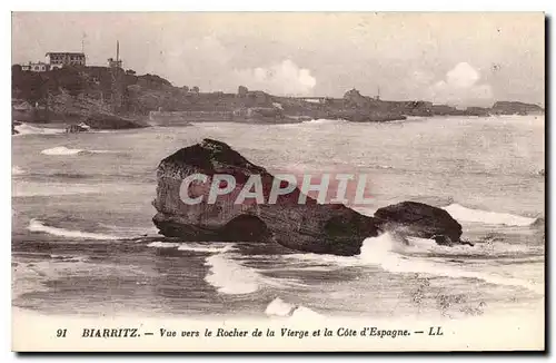 Ansichtskarte AK Biarritz Vue vers le Rocher de la Vierge et la Cote d'Espagne