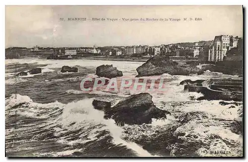 Ansichtskarte AK Biarritz Effet de Vague Vue prise du Rocher de la Vierge