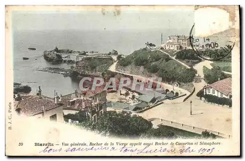 Ansichtskarte AK Biarritz Vue Generale de la Vierge appele aussi Rocher de Cucurlon et Semaphore