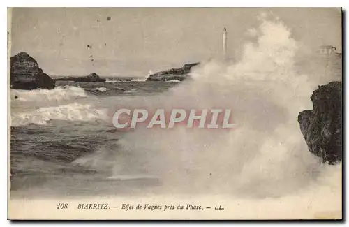 Cartes postales Biarritz Effet de Vagues pres du Phare