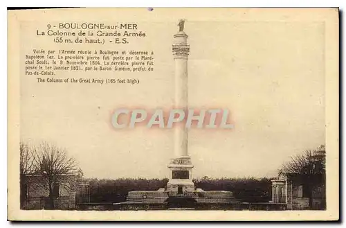 Cartes postales Boulogne Sur Mer La Colonne de la Grande Armee