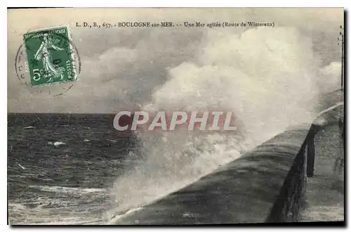 Cartes postales Boulogne sur Mer Une Mer agitee Route de Wimereux