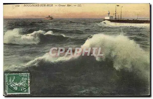 Cartes postales Boulogne Sur Mer Grosse Mer