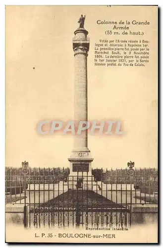 Cartes postales Boulogne Sur Mer Colonne de la Grande Armee