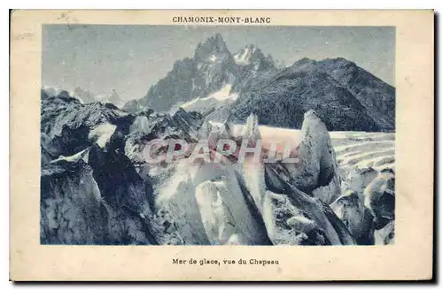 Ansichtskarte AK Chamonix Mont Blanc Mer de glace vue du Chapeau