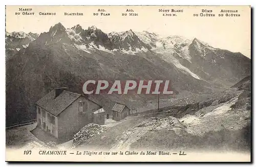 Cartes postales Chamonix La Flegere et vue sur la Chaine du Mont Blanc