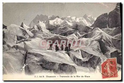 Cartes postales Chamonix Traverse de la Mer de Glace Alpinisme