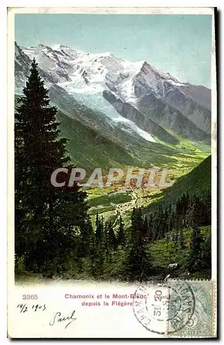 Cartes postales Chamonix et le Mont Blanc depuis la Flegere