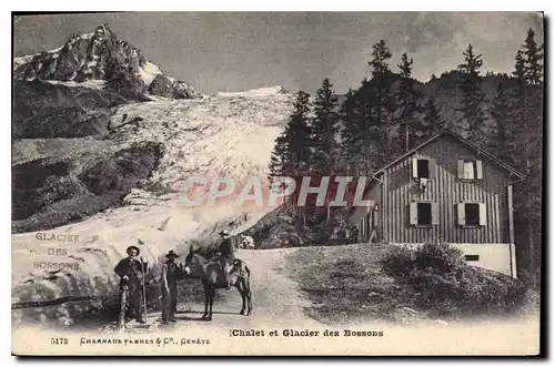 Cartes postales Chalet et Glacier des Bossons Ane Mule