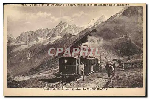 Cartes postales Chemin de fer du Mont Blanc conduisant an Glacier de Bionnassay Station de Bellevue Chaine du Mo