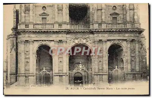 Cartes postales Auch Cathedrale Sainte Marie Les trois portes