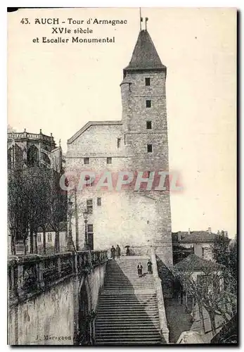 Cartes postales Auch Tour d'Armagnac XVI le siecle et Escalier Monumental