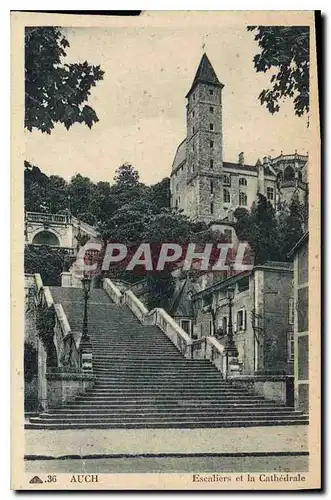 Ansichtskarte AK Auch Escaliers et la Cathedrale