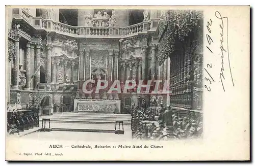 Cartes postales Auch Cathedrale Boiseries et Maitre Autel du Choeur
