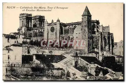 Cartes postales Auch Cathedrale Ste Marie Tour d'Armagnace et Escalier Monumental
