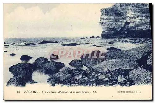 Cartes postales Fecamp Les Falaises d'Amont a maree basse