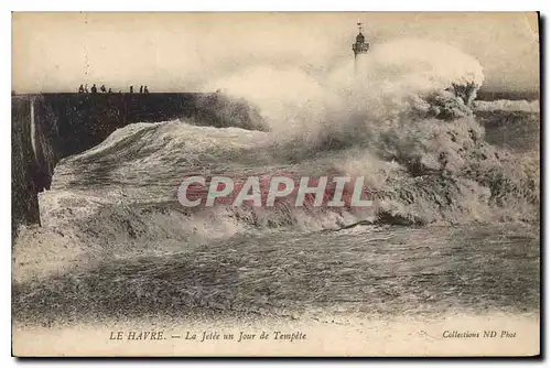 Ansichtskarte AK Le Havre La Jetee un Jour de Tempete