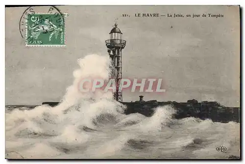 Cartes postales Le Havre La Jetee un jour de Tempete