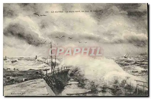 Cartes postales Le Havre La digue nord  un jour de tempete