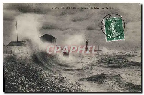 Cartes postales Le Havre La nouvelle Jetee par Tempete