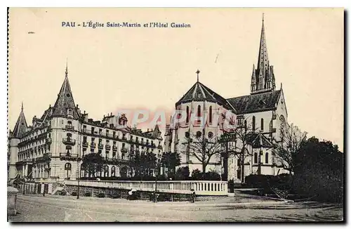 Cartes postales Pau L'Eglise Saint Martin et l'Hotel Gassion