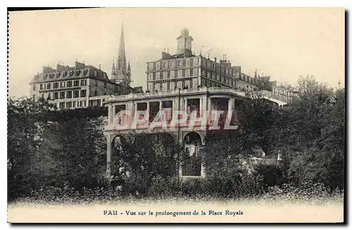 Cartes postales Pau Vue sur le prolongement de la Place Royale