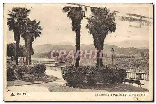 Cartes postales Pau La chainde des Pyrenees et le Pic du Midi