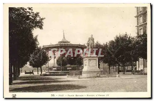 Ansichtskarte AK Pau Place Royale Statue d'Henri IV