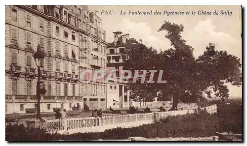 Ansichtskarte AK Pau Le Boulevard des Pyrenees et le Chene de Sully