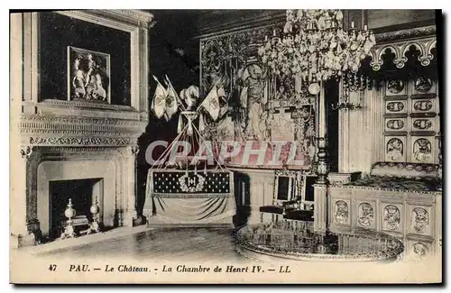 Ansichtskarte AK Pau Le Chateau La Chambre de Henri IV